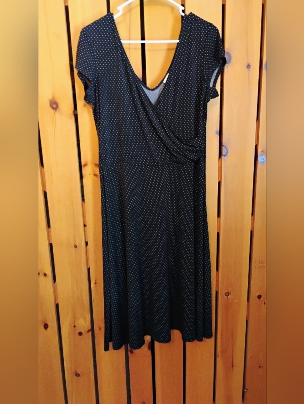 Black Polka Dot Wrap-Style Women’s Dress